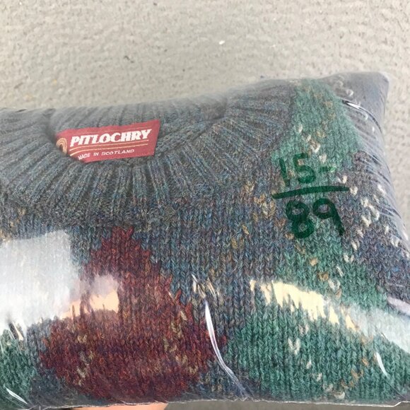 Vintage Pitlochry Made in Scotland Wool Argyle sweater Size L - Picture 7 of 8
